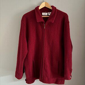 Ruby Red Felted Wool Chore Jacket